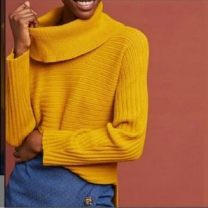 Anthropologie Moth Ribbed Turtleneck Sweater Size XS